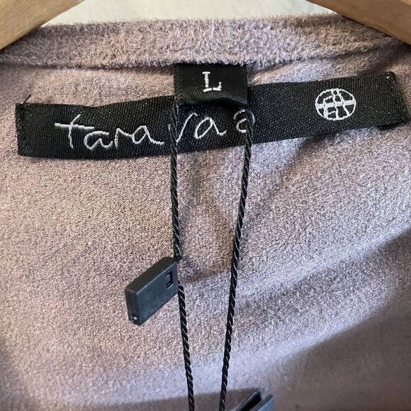 Tara Vao MicroSuede Moto Jacket L Purple Mauve Laser Cut Samaya NWT Lilac Unique - Picture 9 of 9